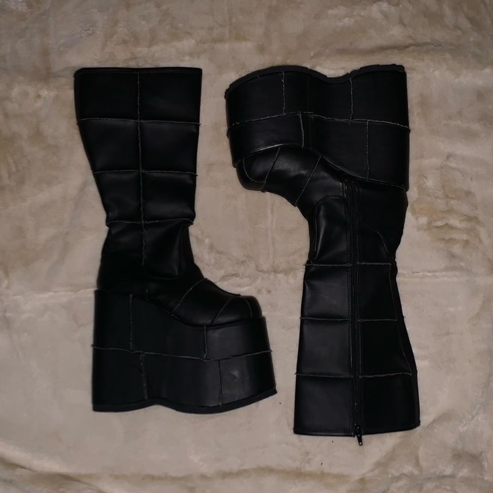 Stack-301 Demonia Knee High Platform Boots